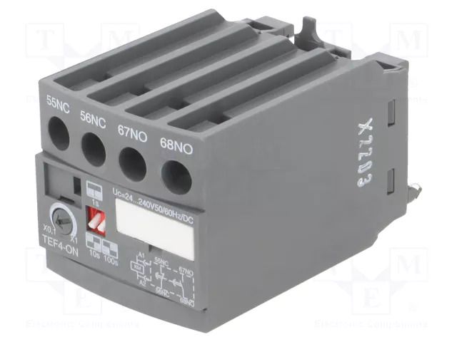 Timer; Leads: screw terminals; for DIN rail mounting; 240VAC ABB TEF4-ON