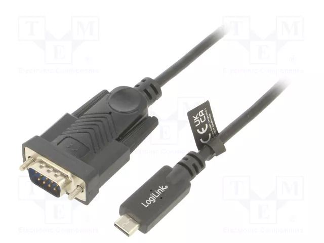 USB to RS232 converter; D-Sub 9pin plug,USB C plug; 1.2m LOGILINK AU0051A