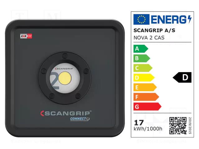 Lamp: working; 6500K; IP30; SCANGRIP CONNECT; 200lm,2000lm; H: 78mm SCANGRIP SCANGRIP-03.6100C