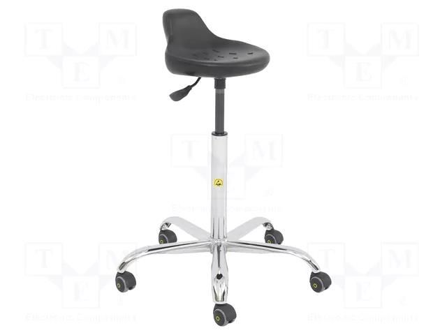 Stool; ESD; Seat dim: 330x230mm; 430÷555mm; Rsurf: 0.1÷1MΩ RT WORK ESD-STOOL04