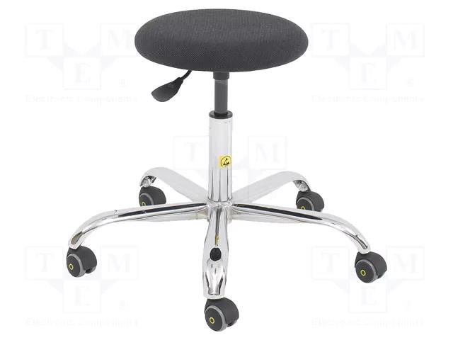 Stool; ESD; Seat dim: Ø370mm; 535÷715mm; Rsurf: 0.1÷1MΩ RT WORK ESD-STOOL08