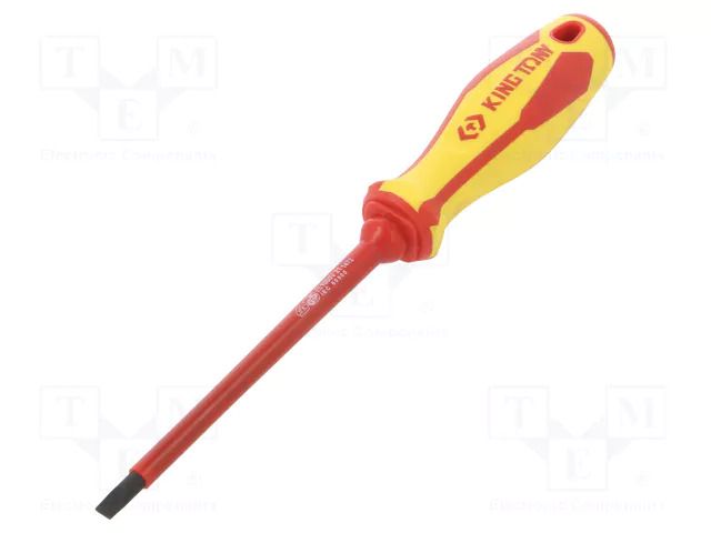 Screwdriver; insulated; slot; 5.5x1mm; Blade length: 125mm KING TONY KT-14725505