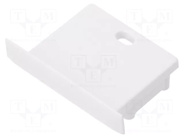 Cap for LED profiles; white; 20pcs; ABS; with hole TOPMET TOP.E4990001