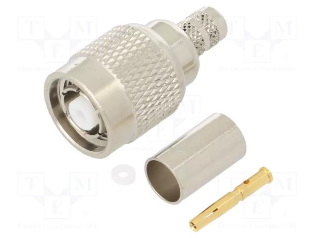Connector: RP-TNC; plug; reverse,female; straight; 50Ω; crimped AMPHENOL RF 122408RP