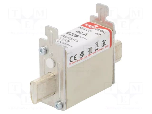 Fuse: fuse; 40A; 690VAC; 440VDC; aR; ceramic; NH000 DF ELECTRIC 365045