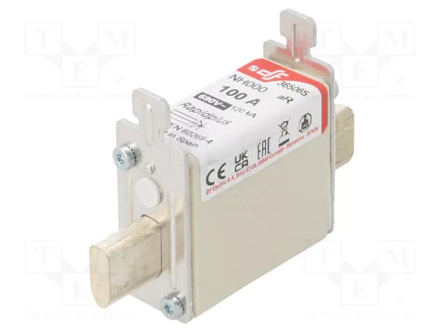 Fuse: fuse; 100A; 690VAC; 440VDC; aR; ceramic; NH000 DF ELECTRIC 365065