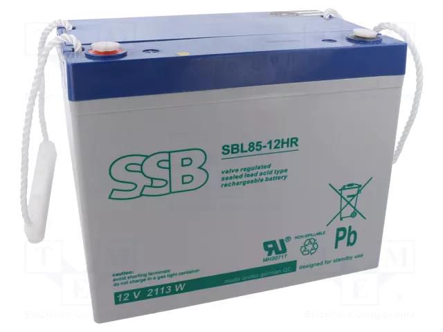 Re-battery: acid-lead; 12V; 75Ah; AGM; maintenance-free SSB ACCU-SBL-85-12HR/S