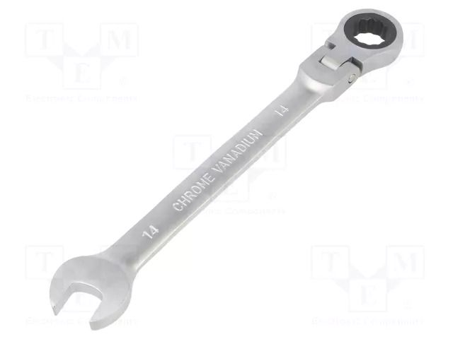 Wrench; combination spanner,with ratchet,with joint; 14mm PG TOOLS PG-T095