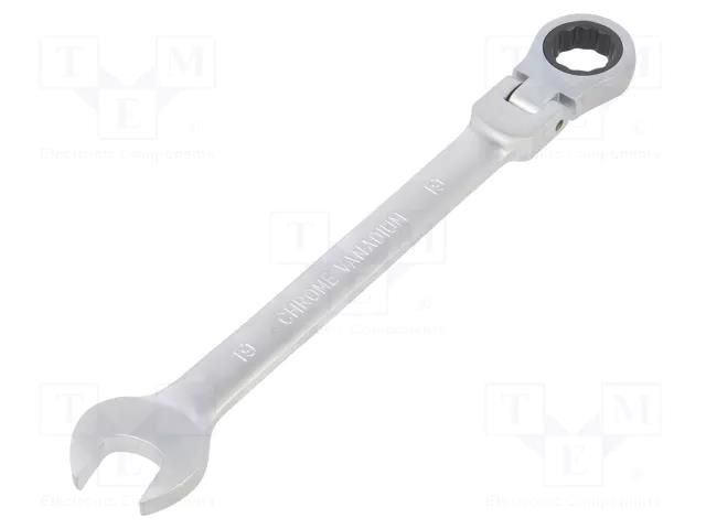 Wrench; combination spanner,with ratchet,with joint; 19mm PG TOOLS PG-T098