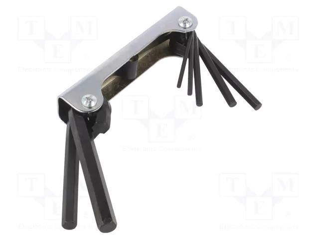 Wrench-set; hex key; Chrom-vanadium steel; 7pcs. PG TOOLS PG-T170