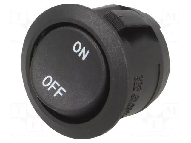 ROCKER; SPST; Pos: 2; ON-OFF; 10A/28VDC; black; none; RA; Body: black SWITCH COMPONENTS RA1-1A-DC-2-B-2
