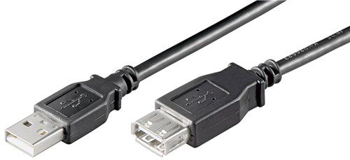 USB 2.0 Hi-Speed Extension Cable, black, 5 m - USB 2.0 male (type A) > USB 2.0 female (type A) 93601