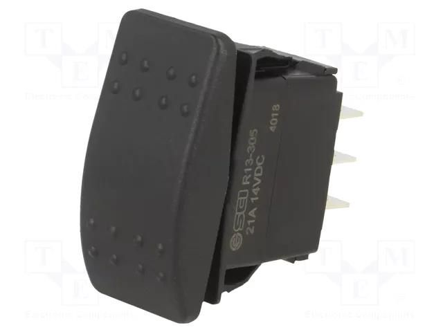 ROCKER; DP3T; Pos: 3; (ON)-OFF-(ON); 20A/14VDC; black; IP56; none SWITCH COMPONENTS SRD1-2G-DC-1-BNN