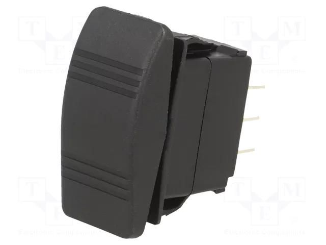 ROCKER; SP3T; Pos: 3; (ON)-OFF-(ON); 20A/14VDC; black; IP56; none SWITCH COMPONENTS SRD2-1G-DC-1-BNN