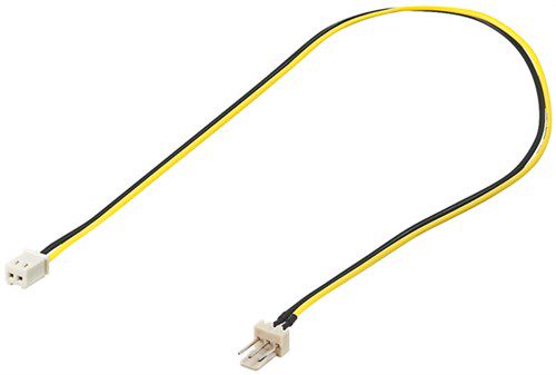 PC Fan Power Cable, Extension 3-Pin to 2-Pin, 0.3 m - Fan male (3 pin) > Fan female (2 pin) 93628