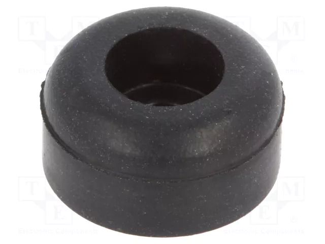 Screw fastened foot; H: 6.4mm; black; Dim: Ø12.7mm; Cutout: Ø3.2mm KEYSTONE KEYS720