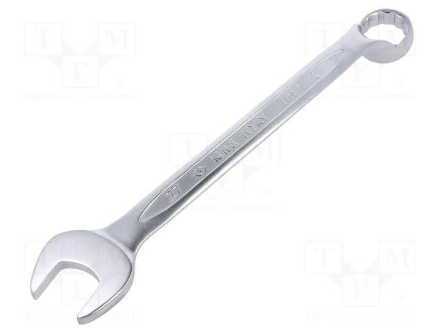 Wrench; bent,combination spanner; 27mm; Chrom-vanadium steel KING TONY KT-1067-27