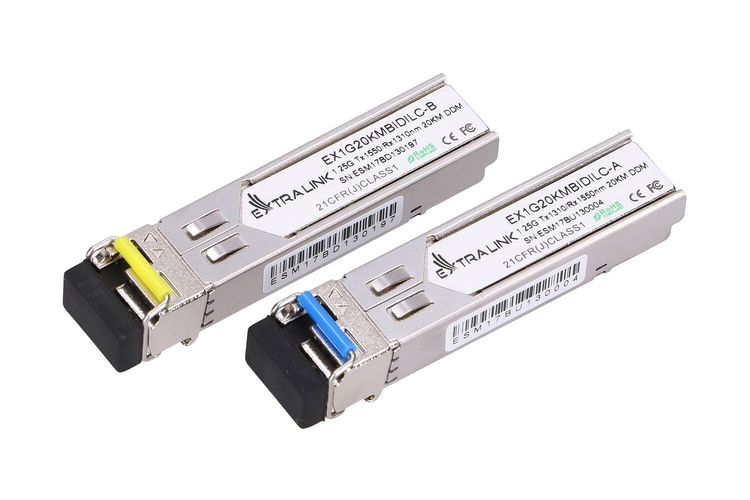 Extralink SFP WDM 1.25G 1310/1550nm | SFP Module | Single mode, 20km, LC, DDM, Pair, EXTRALINK EX.6204 5902560366204