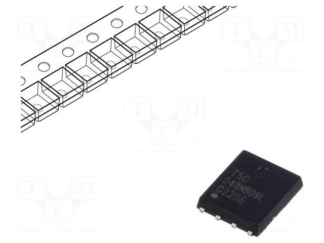 Transistor: N-MOSFET; unipolar; 60V; 16A; 45W; PDFN56U TAIWAN SEMICONDUCTOR TSM048NB06LCR-RLG