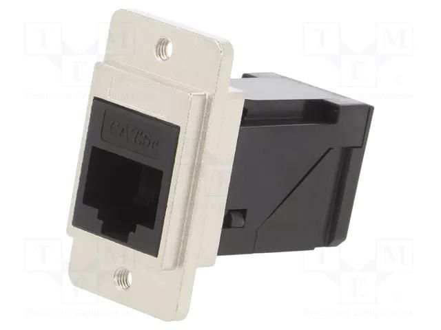 Coupler; DUALSLIM; Cat: 5e; 8p8c; RJ45 socket,both sides; angled CLIFF CP30751M3