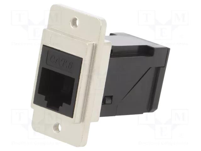 Coupler; DUALSLIM; Cat: 6; 8p8c; RJ45 socket,both sides; angled CLIFF CP30752M3