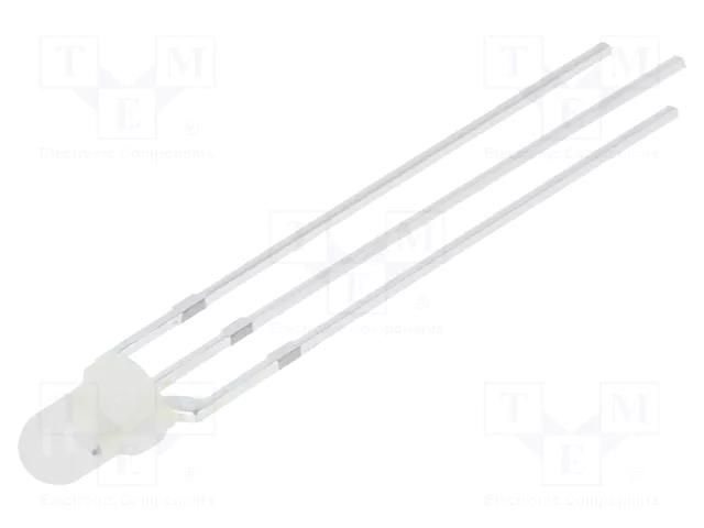 LED; red/blue; 3mm; 40°; Front: convex; 3÷15VDC; No.of term: 3; round OPTOSUPPLY OSRBMC3142A-VV