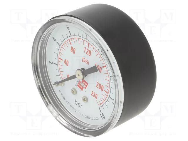 Manometer; 0÷16bar; non-aggressive liquids,inert gases; 50mm PNEUMAT M50A.PL016G14