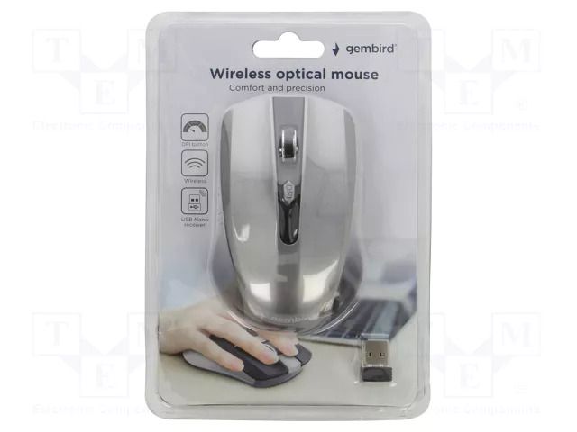 Mouse; black,mix colours,grey; USB A; wireless,optical; 10m GEMBIRD MUSW-4B-04-MX