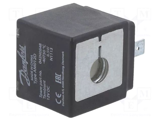 Accessories: coil for solenoid valve; 9mm; 12VDC; IP00; -40÷50°C DANFOSS 042N0848