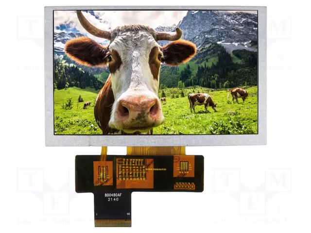Display: TFT; 5"; 800x480; Illumin: LED; Dim: 120.7x75.8x2.8mm; RGB NEWHAVEN DISPLAY INTERNATIONAL NHD-5.0800480AF-P