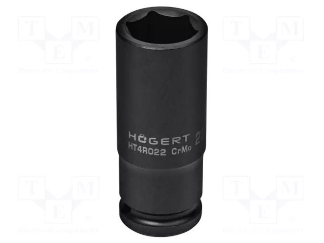 Socket; 6-angles,socket spanner,impact; HEX 22mm; 1/2"; long HÖGERT TECHNIK HT4R022