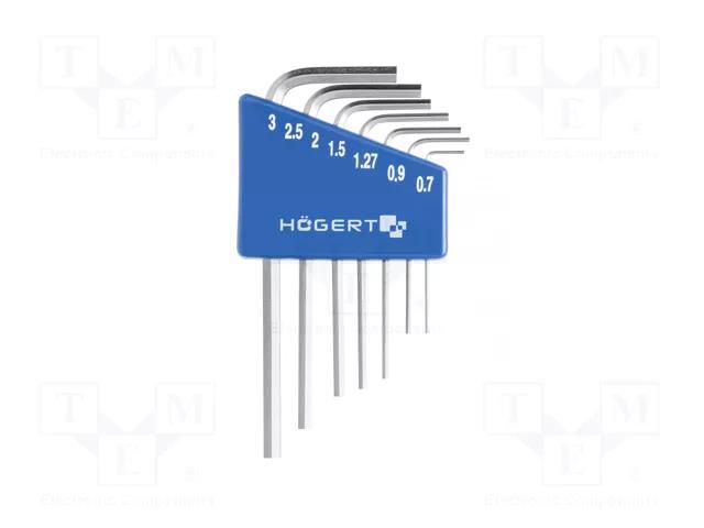Wrench-set; hex key; Chrom-vanadium steel; 7pcs. HÖGERT TECHNIK HT1W800