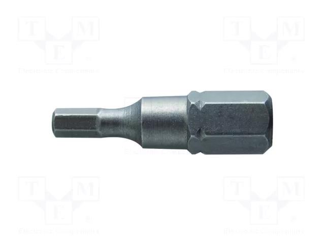 Screwdriver bit; hex key; HEX 3mm; Overall len: 25mm; 2pcs. HÖGERT TECHNIK HT1S343