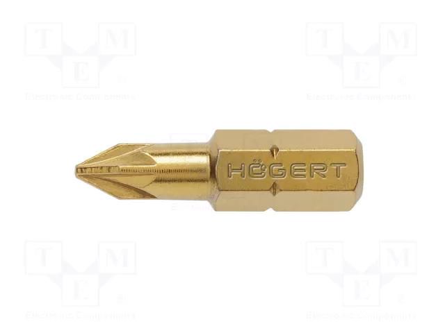 Screwdriver bit; Pozidriv®; PZ1; Overall len: 25mm; 5pcs. HÖGERT TECHNIK HT1S384