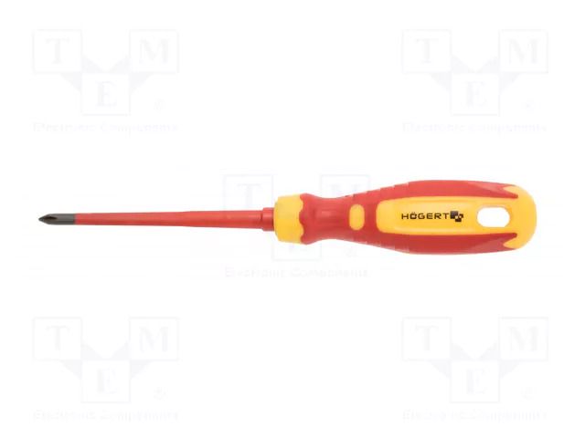 Screwdriver: insulated; slim; Pozidriv®; PZ2; 100mm; 1kVAC HÖGERT TECHNIK HT1S969