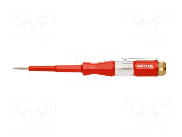 Voltage tester; insulated; slot; 140mm; 100÷500VAC HÖGERT TECHNIK HT1S982
