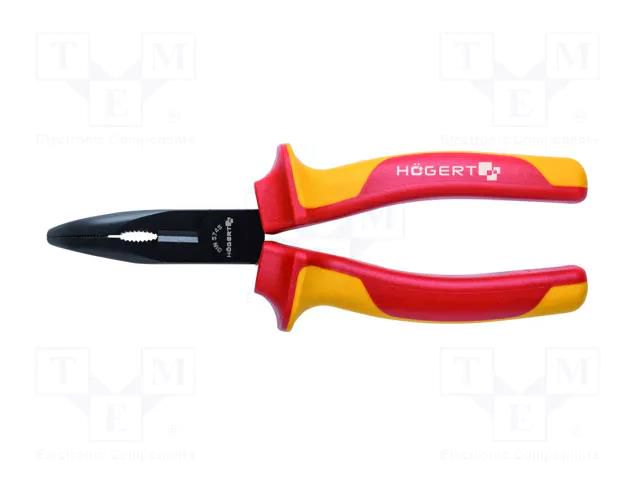 Pliers; insulated,universal,elongated; 200mm; 1kVAC HÖGERT TECHNIK HT1P923