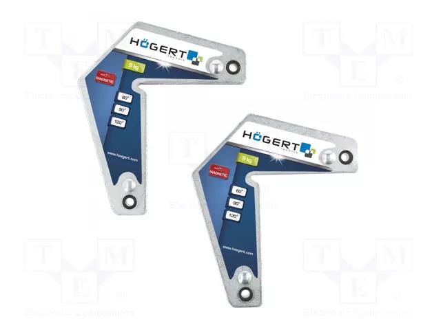 Try square; Kind: welding; magnetic; 9kg; L; 2pcs. HÖGERT TECHNIK HT3B665
