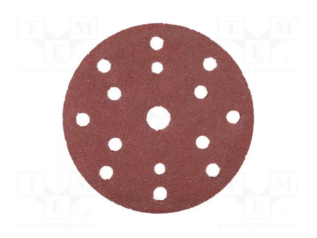 Sanding plate; Granularity: 80; Mounting: bur; with holes; Ø150mm HÖGERT TECHNIK HT8D132