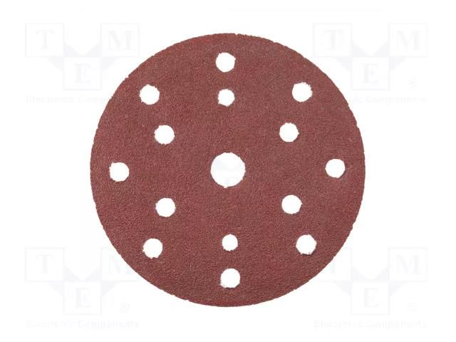 Sanding plate; Granularity: 100; Mounting: bur; with holes; Ø150mm HÖGERT TECHNIK HT8D133