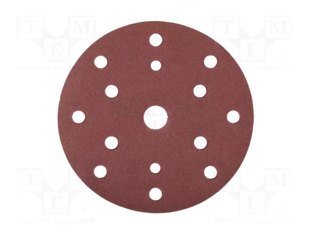 Sanding plate; Granularity: 120; Mounting: bur; with holes; Ø150mm HÖGERT TECHNIK HT8D134