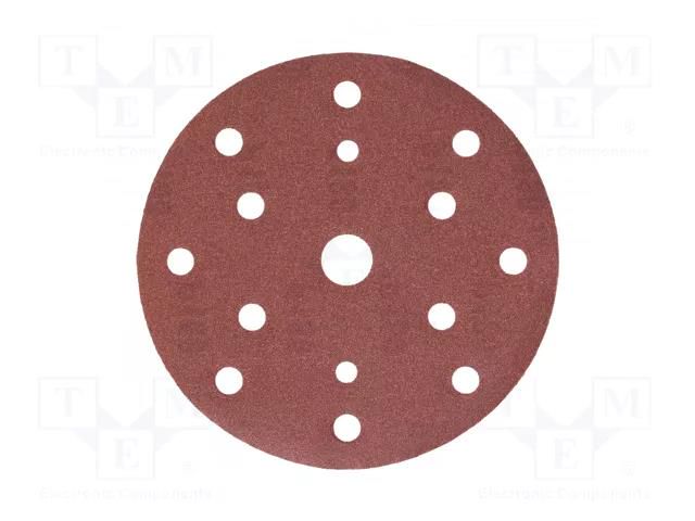 Sanding plate; Granularity: 180; Mounting: bur; with holes; Ø150mm HÖGERT TECHNIK HT8D136