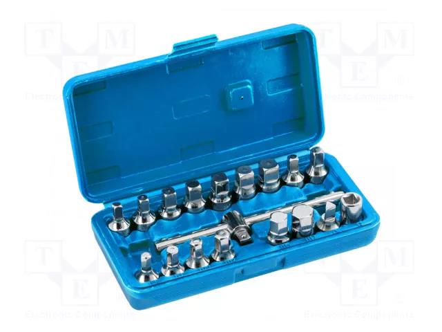 Wrenches set; for oil drain; 18pcs. HÖGERT TECHNIK HT8G321