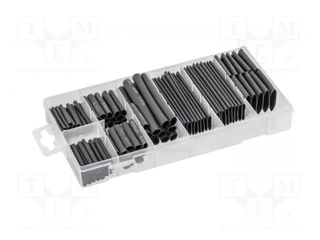 Set of heat shrink sleeves; black; 127pcs. HÖGERT TECHNIK HT8G501