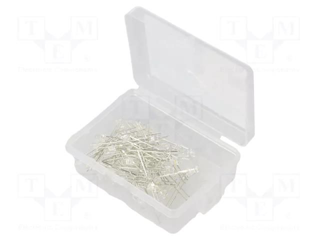 Diode: LED-kit; THT; 3mm; 50pcs; white warm; 3÷15VDC; plastic box OPTOSUPPLY OKLEDT3050M3V