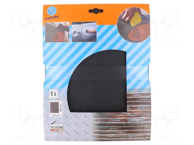 Cleaning cloth: sandpaper; Granularity: 180; 230x280mm; 6pcs. PG PROFESSIONAL PG-355.70