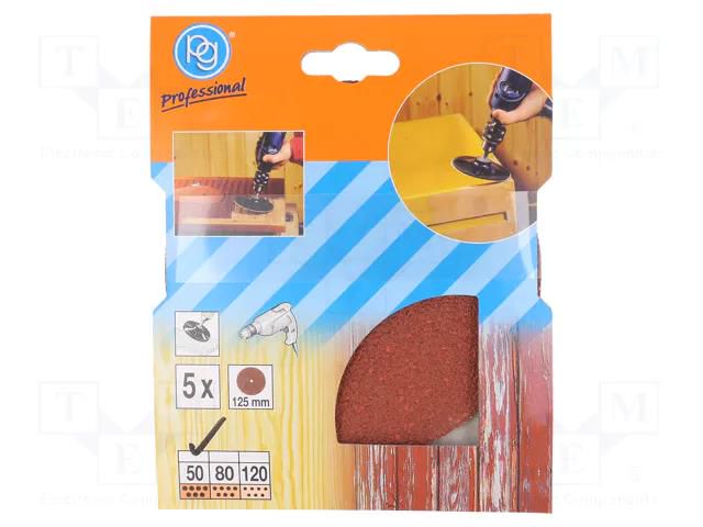 Sanding plate; Granularity: 50; Ø125mm; 15pcs. PG PROFESSIONAL PG-340.00