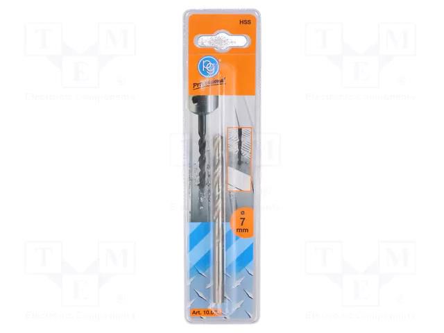 Drill bit; for metal; Ø: 7mm; high speed steel; blister PG PROFESSIONAL PG-10.070