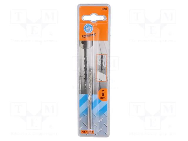 Drill bit; for metal; Ø: 6mm; high speed steel; blister PG PROFESSIONAL PG-10.060