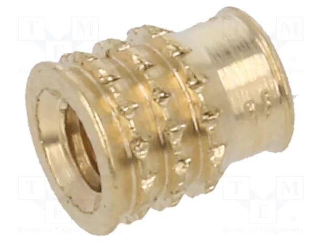 Threaded insert; brass; M2; BN 37885; L: 4.2mm; for plastic TAPPEX KVT-001M2